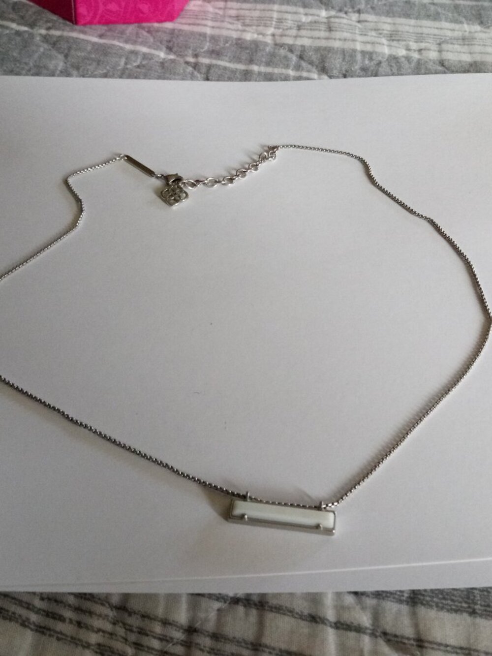 Kendra Scott silver tone white necklace